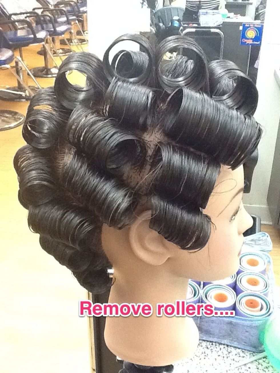 Once dry, gently remove rollers...