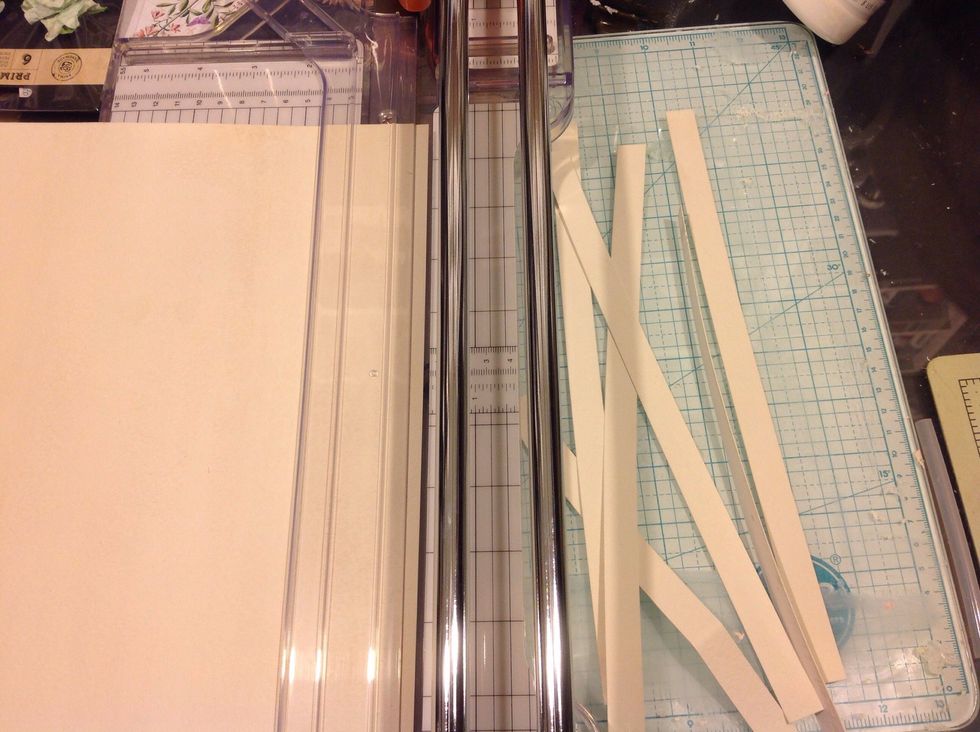 Once dry I cut them into strips. I want my base box to almost look like wood.so these will be my wooden panels.