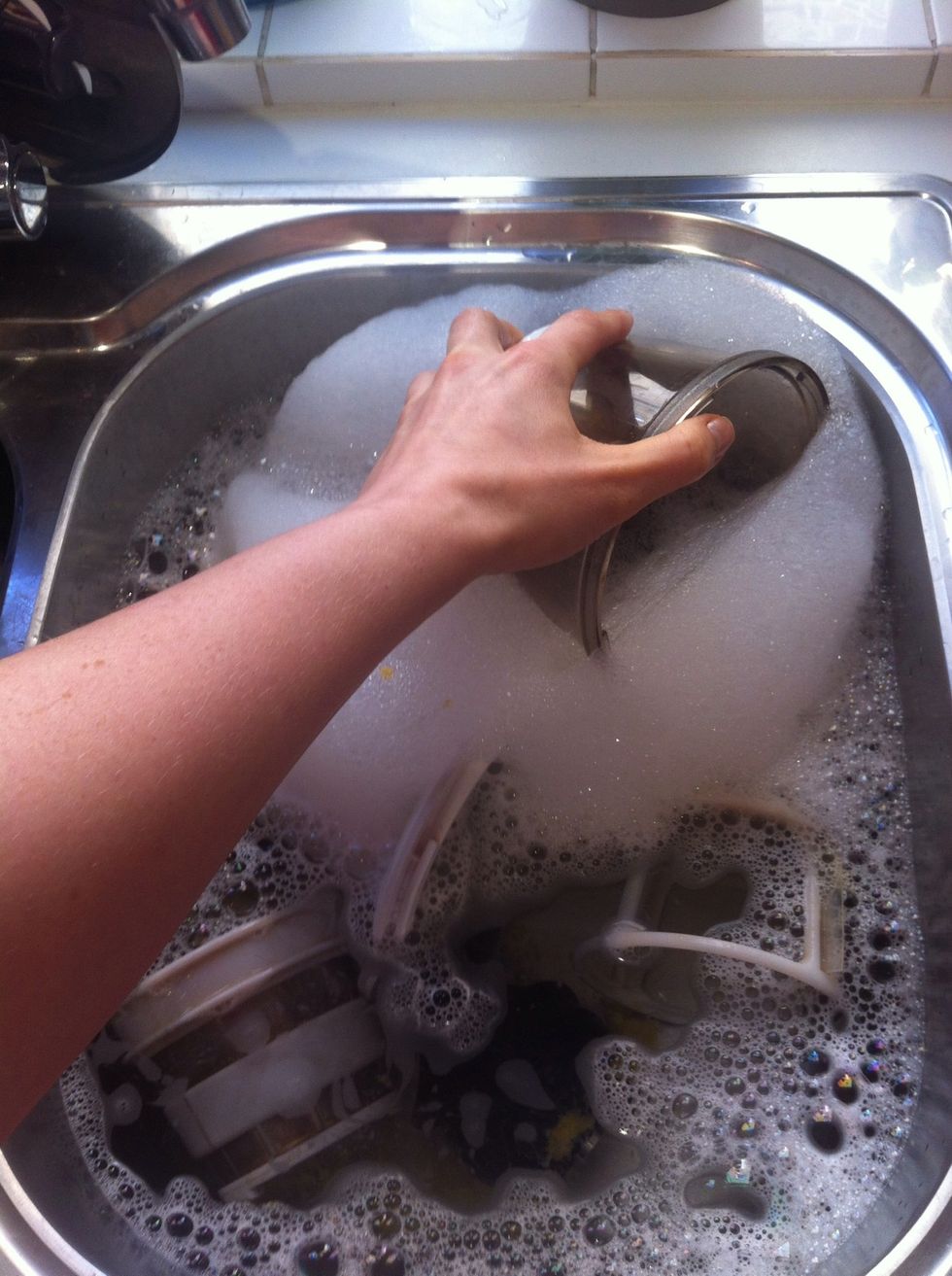 Once everything is in give it a quick was and leave to drain while you...