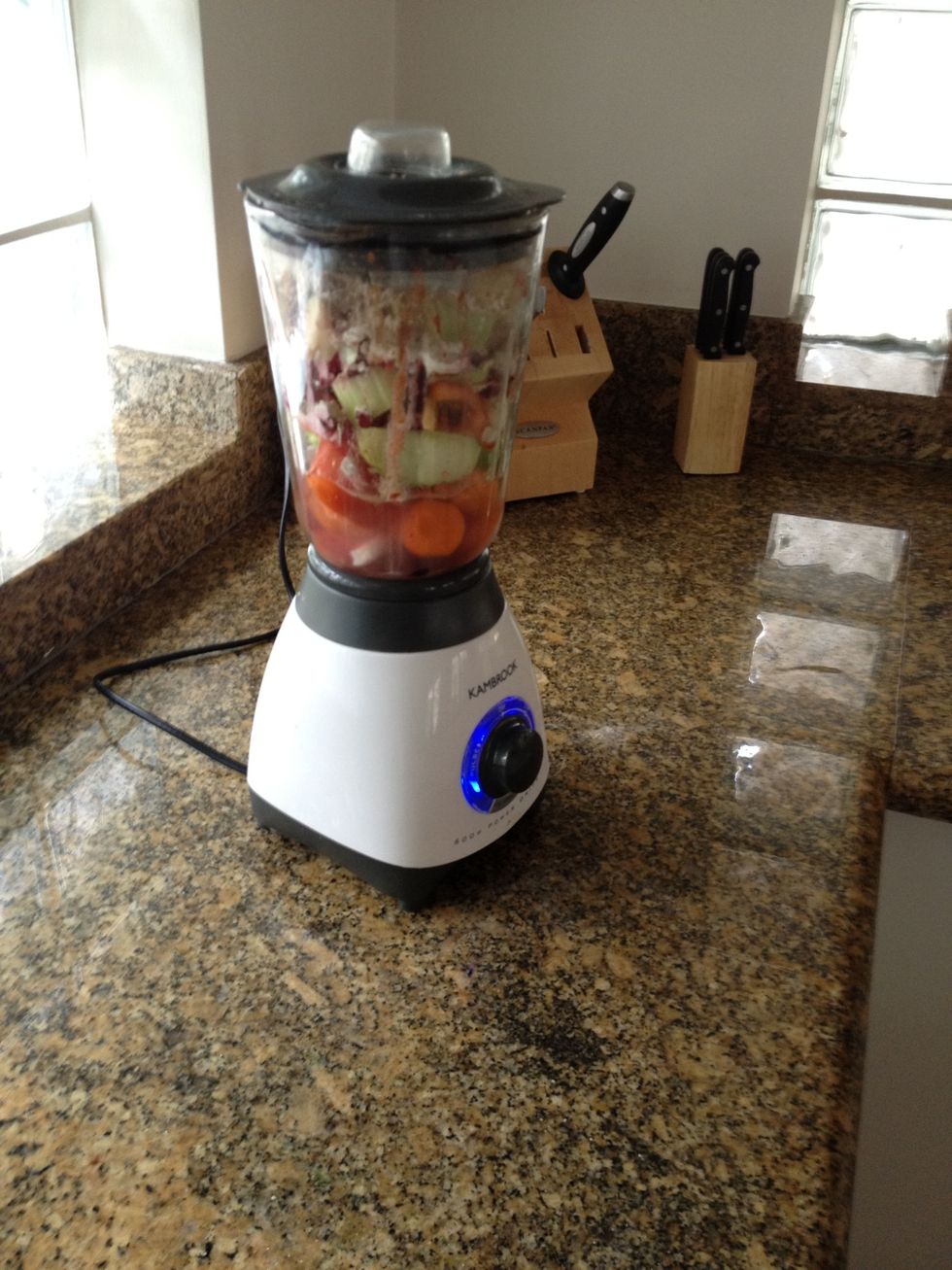 Once everything is in including the supplements, blend for 1-3 minutes.