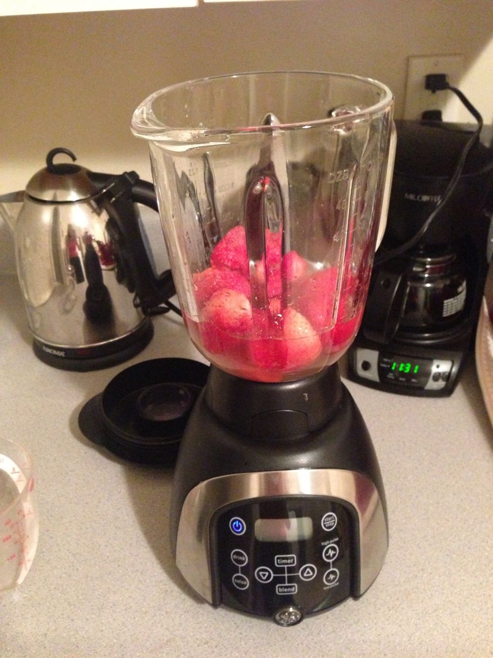 Once everything is in the blender, blend until liquified.