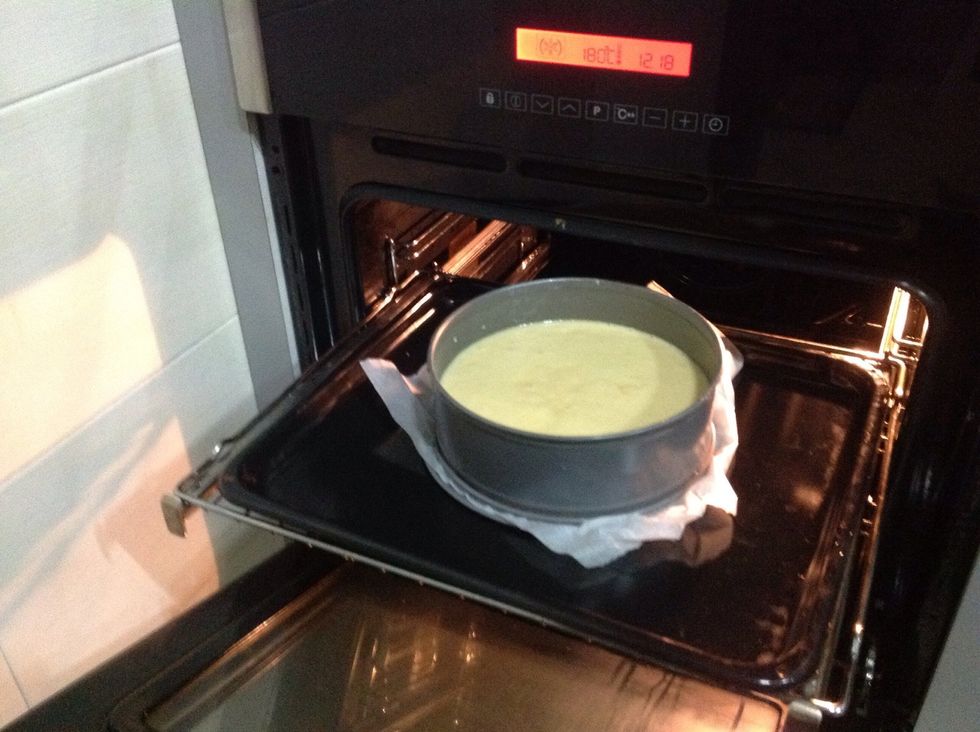 Once everything is incorporated, pour into pan and bake for 40-45 minutes or until a wooden skewer inserted into the centre comes out clean.