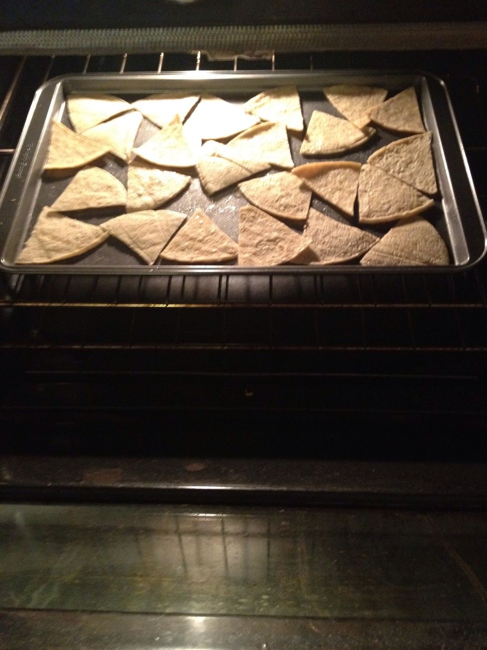 Once finished and oven it at 350 degrees, place in over for about 7-8 minutes.