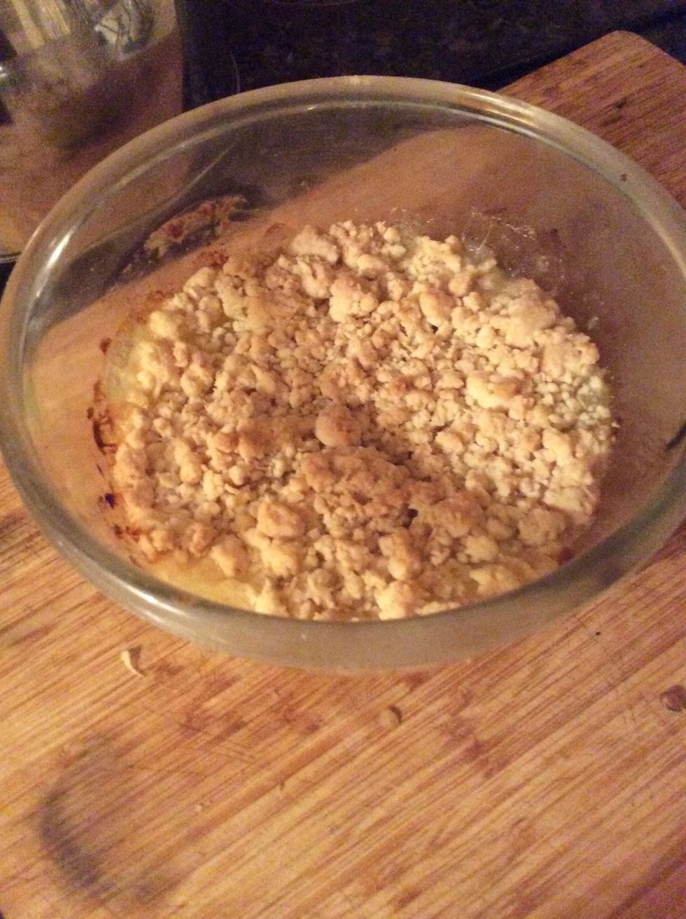 Once golden-brown remove from oven and then place to cool. It is now ready to serve.