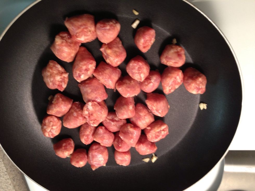 Once heated add sausage careful will be hot