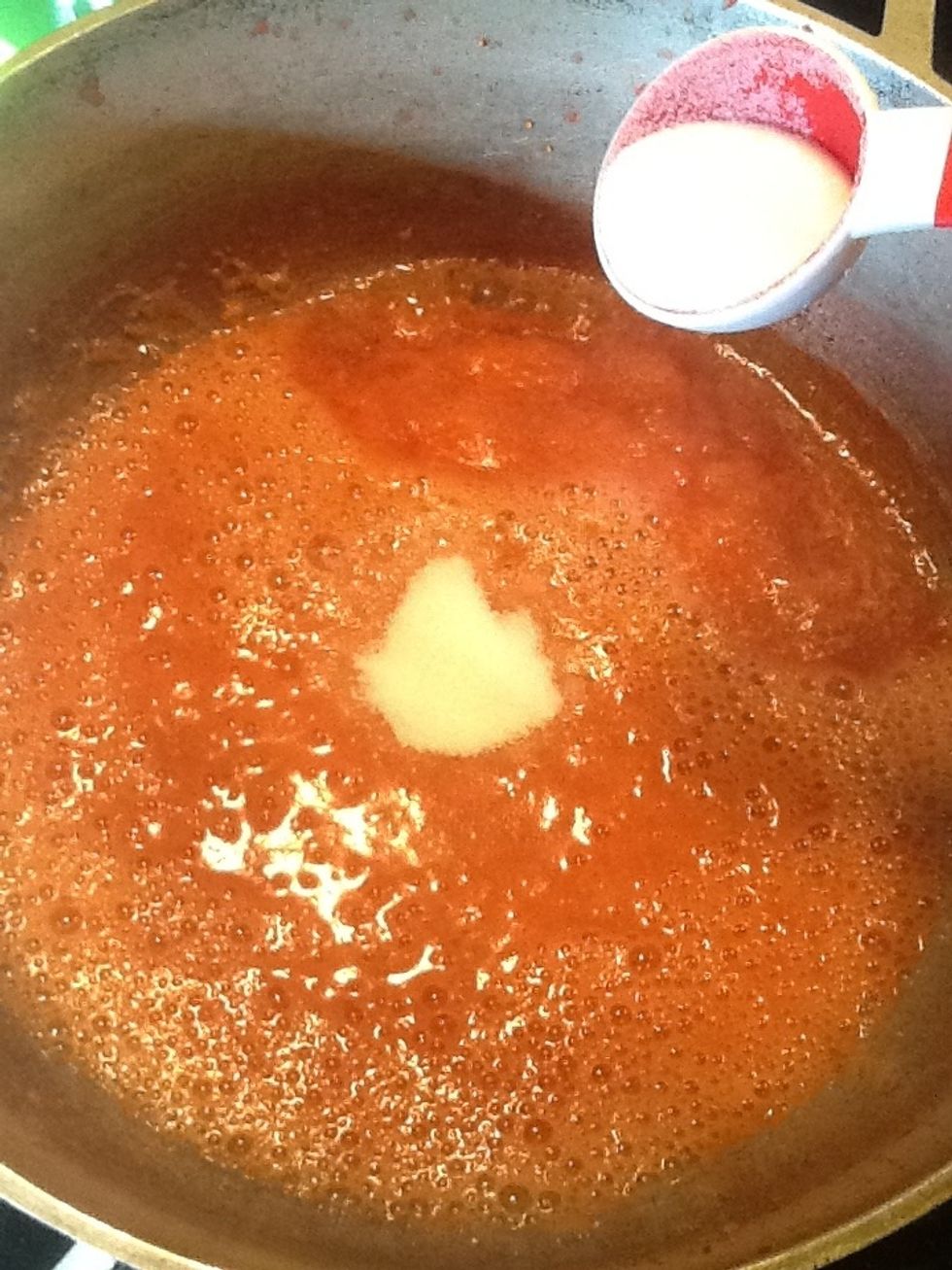 Once I pur\u00e9ed the strawberries I added the sugar. (Check for sweetness and add more if you need to)