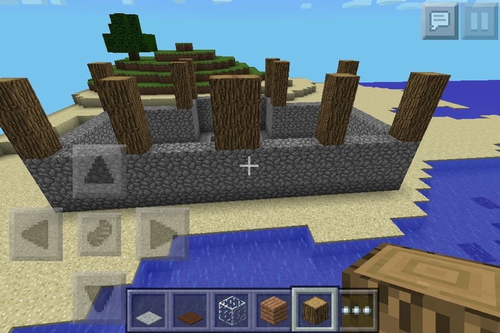 Once I started building I actually thought you should remove the back 4 pillars on the chimney.