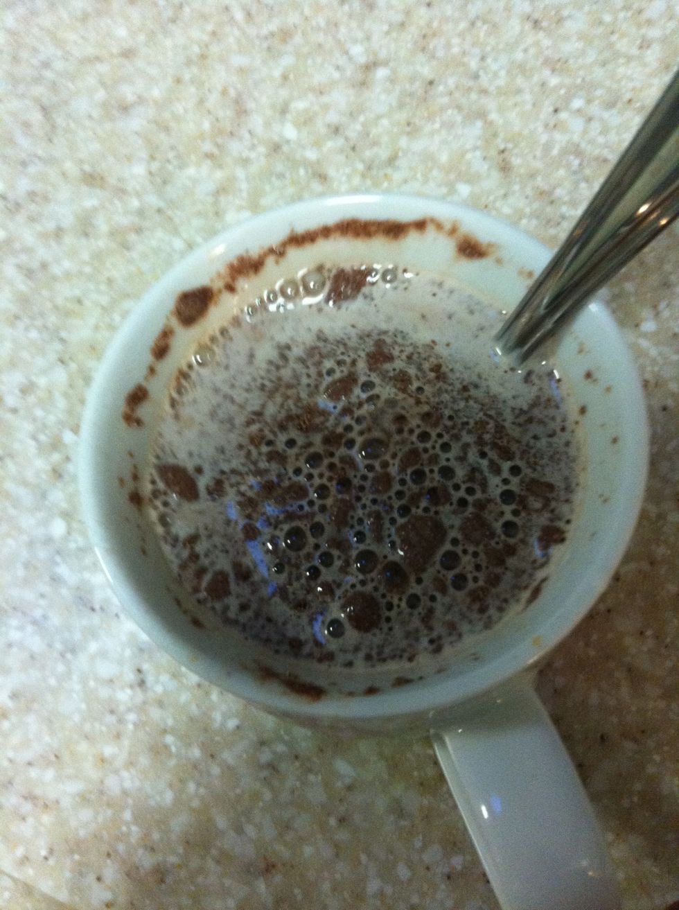 Once I stopped stirring, all this came up, I had to squish it against the side of my cup :P