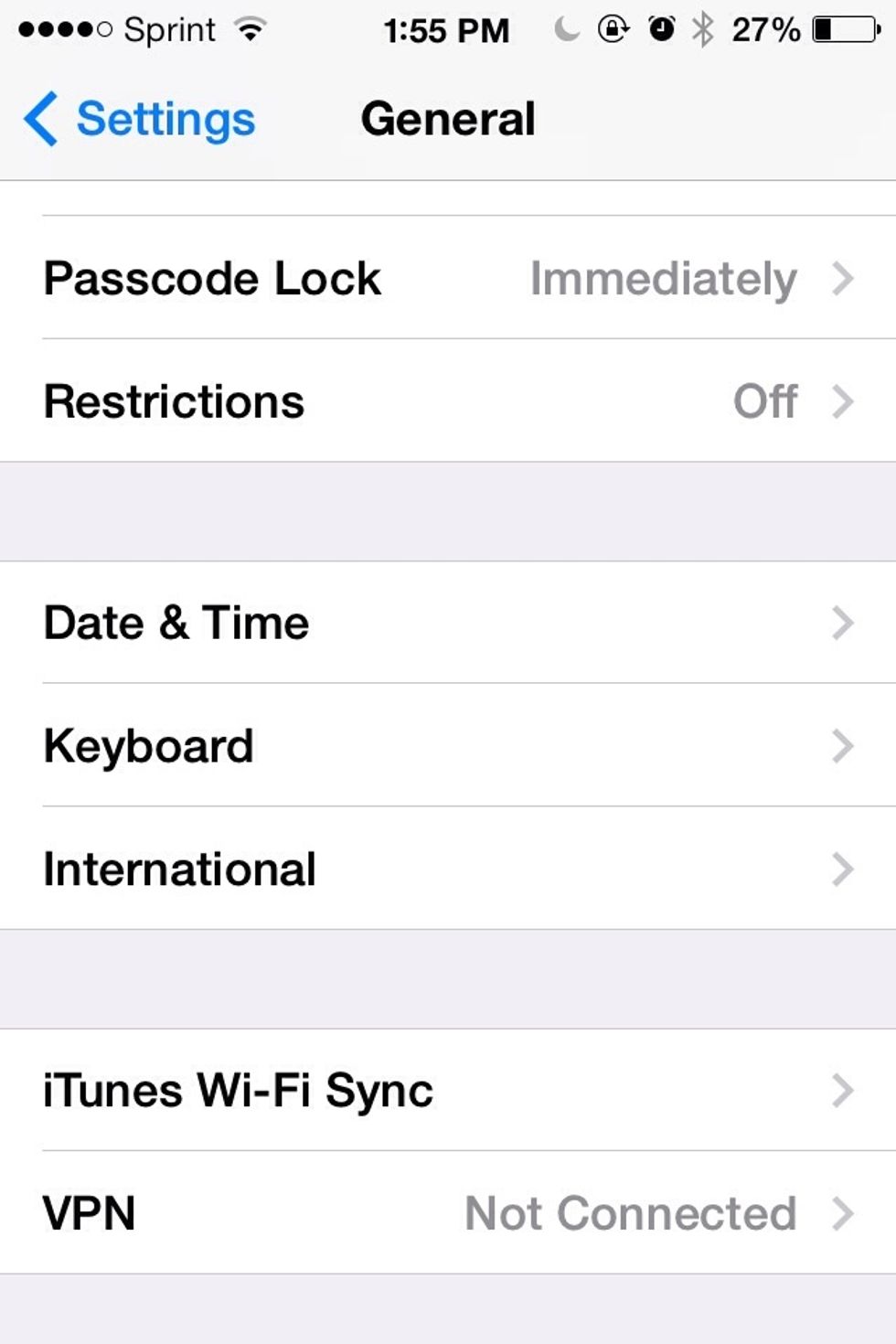 Once in general, click keyboard