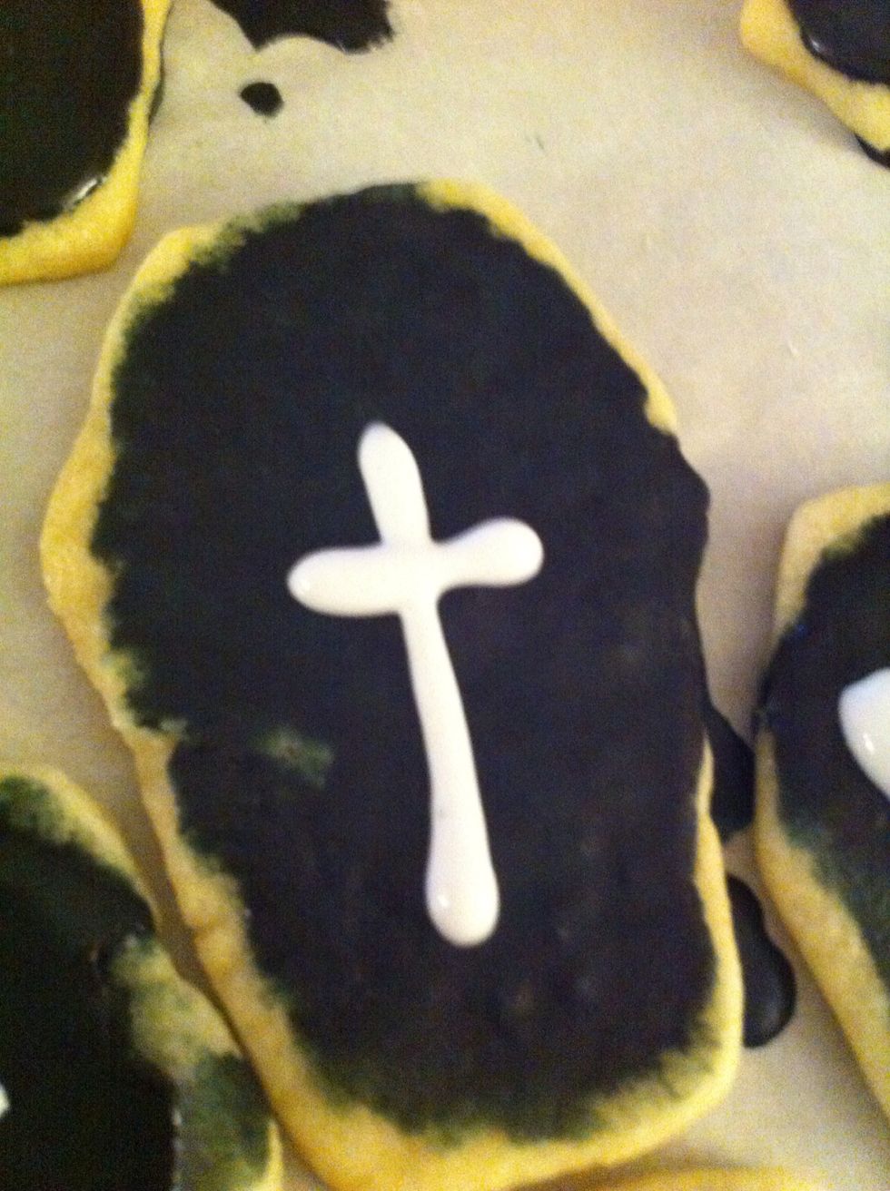 Once initial colour dries, add some embellishments of a different colour