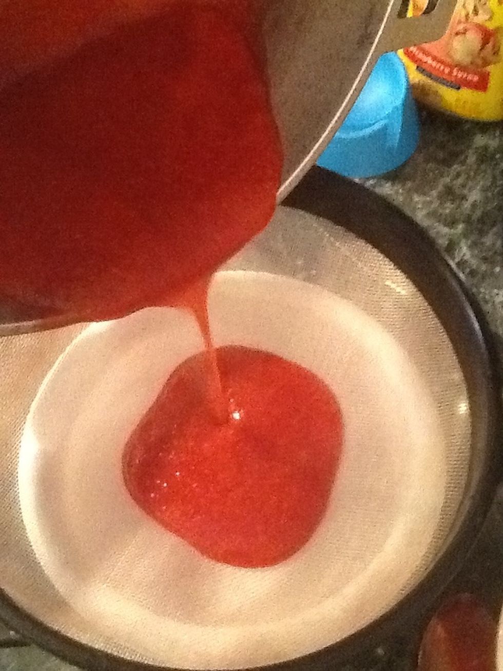Once it has cooled get yourself a large sieve and put it over a clean bowl