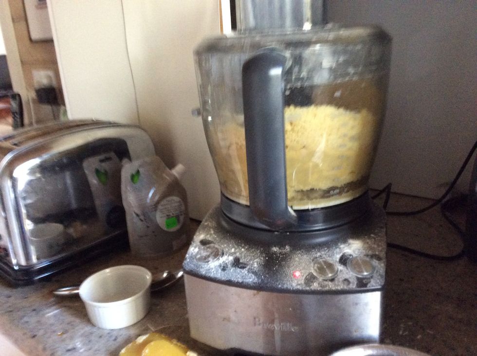 Once it has formed a dough separate into two separate balls with about the same amount of dough in each one. Cover in glad wrap and put in the fridge for thirty minutes.