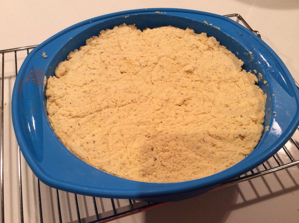 once it is all in the tin level it out our you will have a topsy-turvy cake.