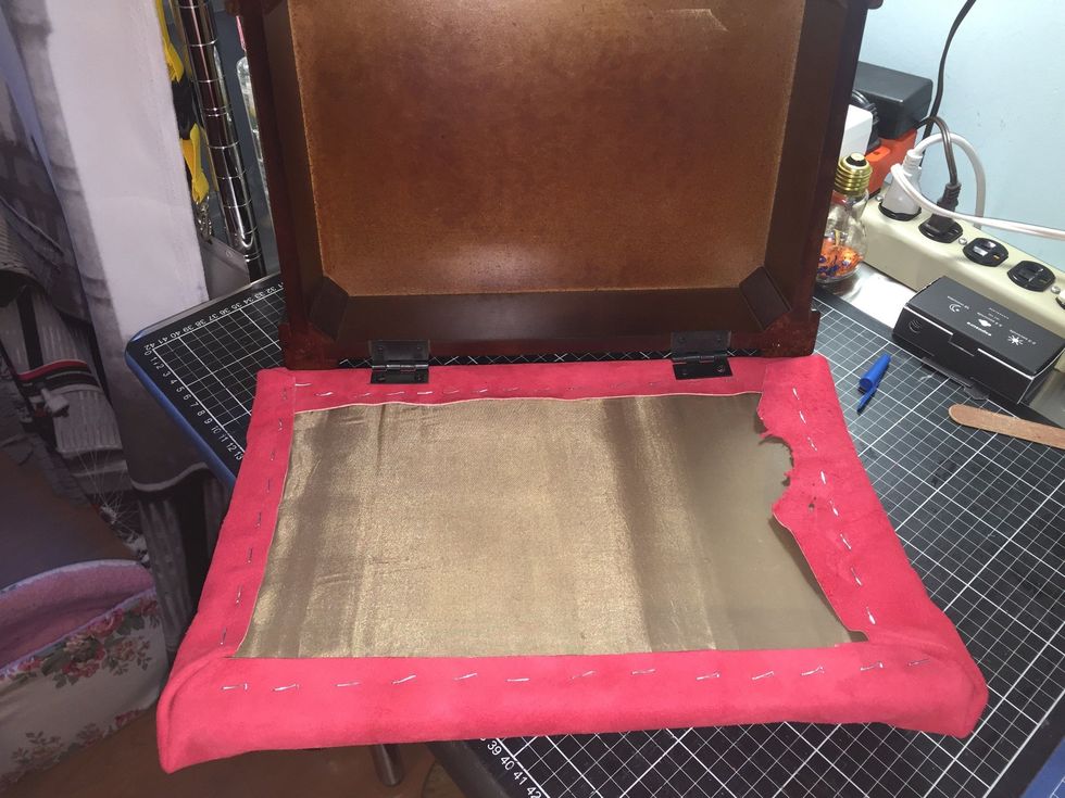 Once it is attached do put the inner cloth with staples also