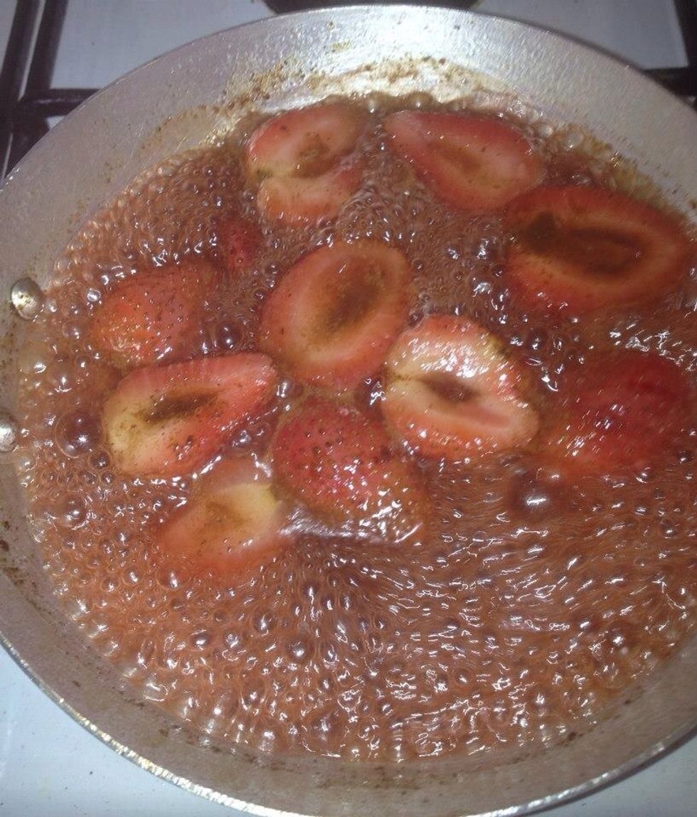 Once it is boiling and the sugar has been dissolved into the liquid ,turn off the heat