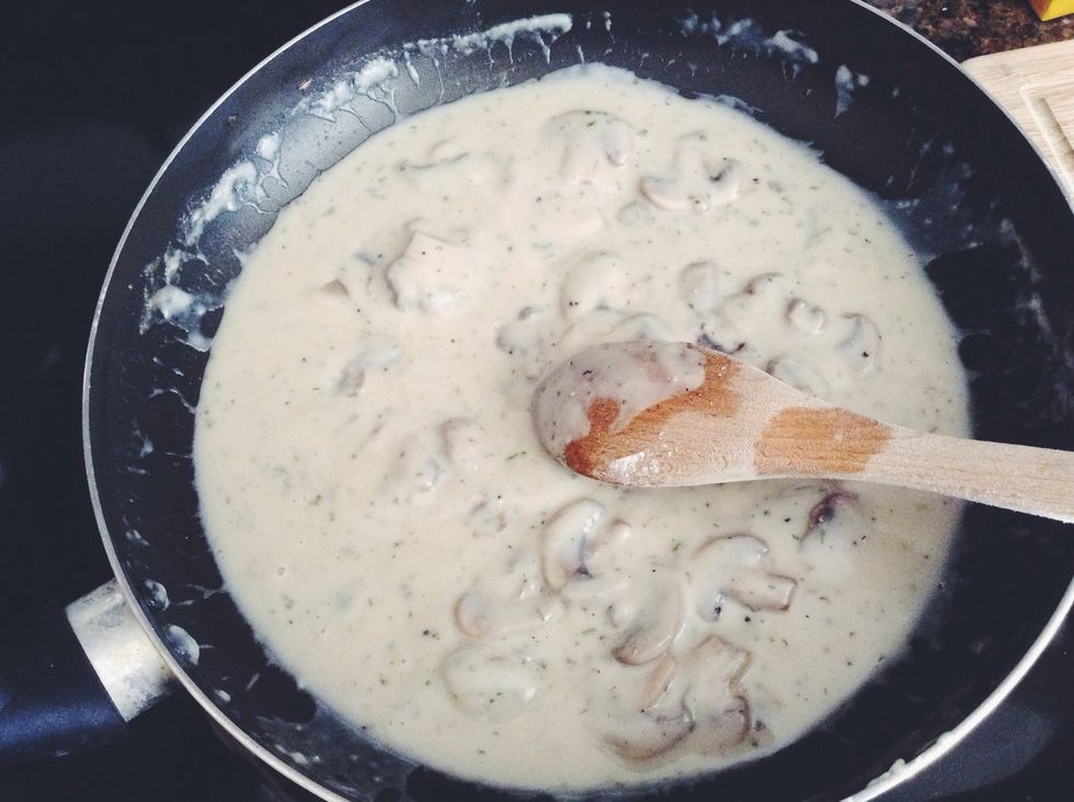 Once it's all combined it should look like gravy! Add your salt and pepper. I also added a bit of parsley, but that's optional.