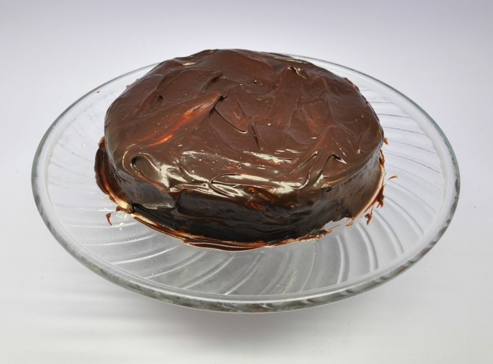 Once it's all covered, with the back of your spoon, start making it neater and make it look like how you want it too :)