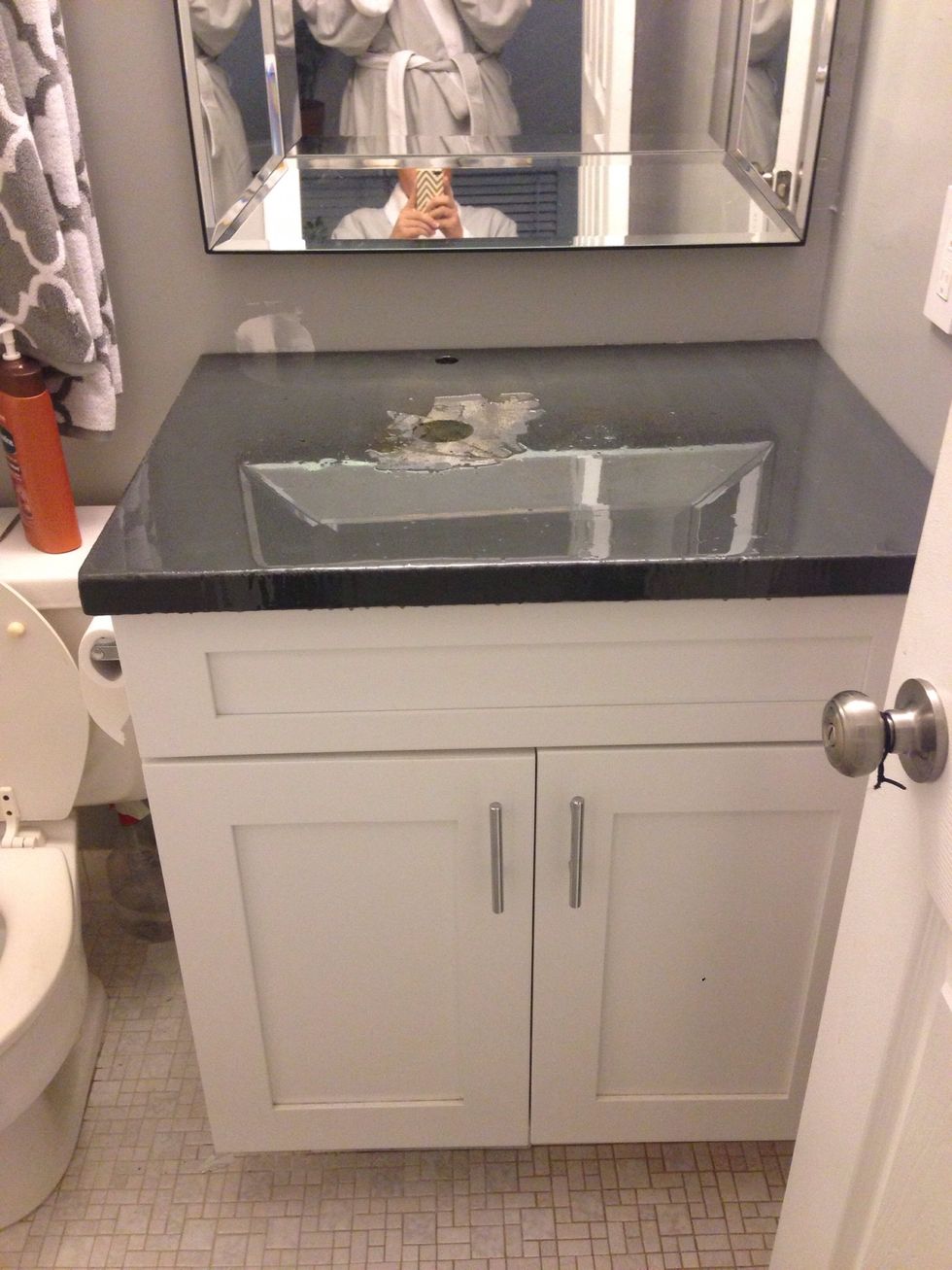 Once it's been dry for atleast a day you can move the counter into place.