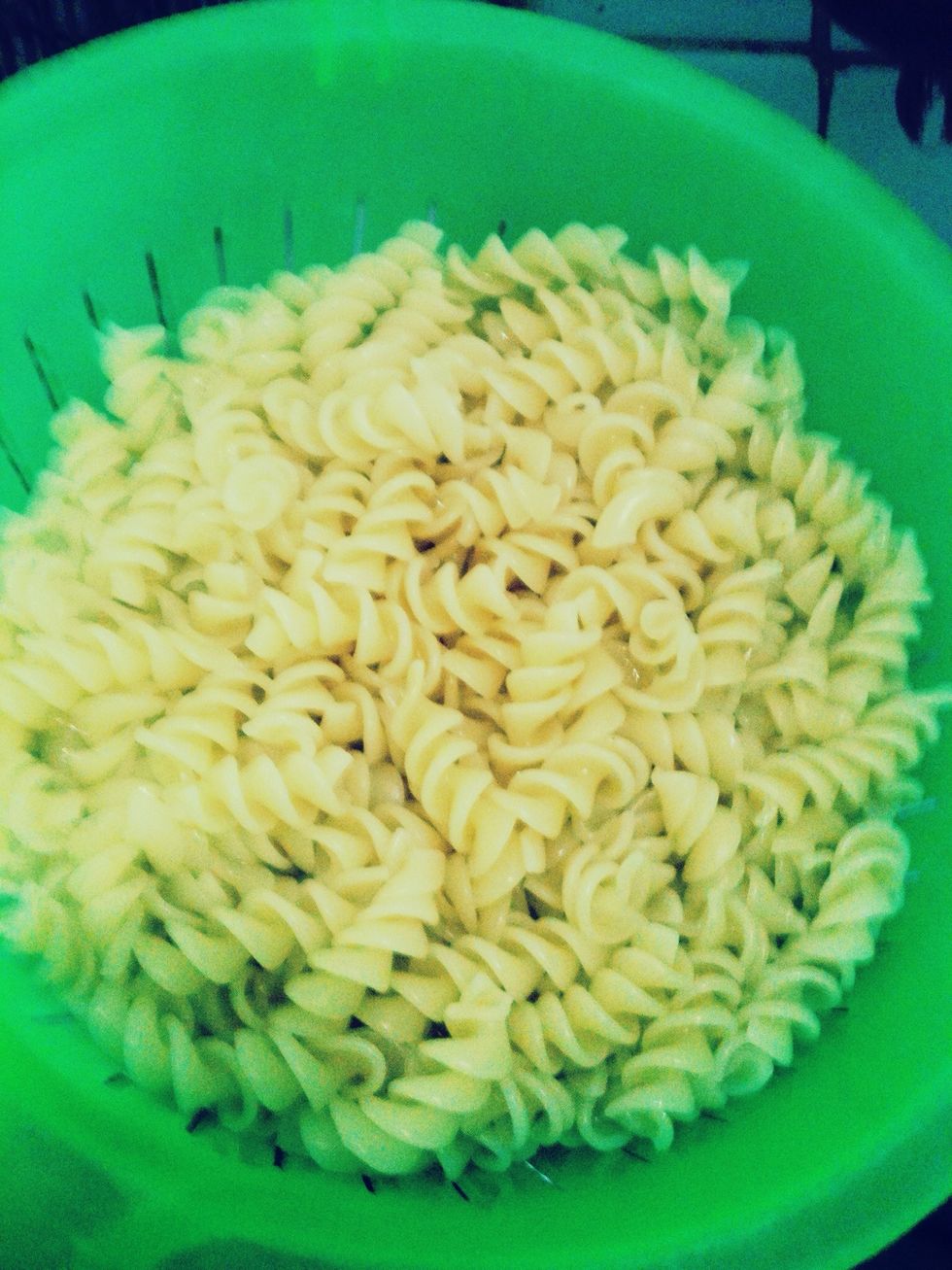 Once it's cooked, drain the pasta