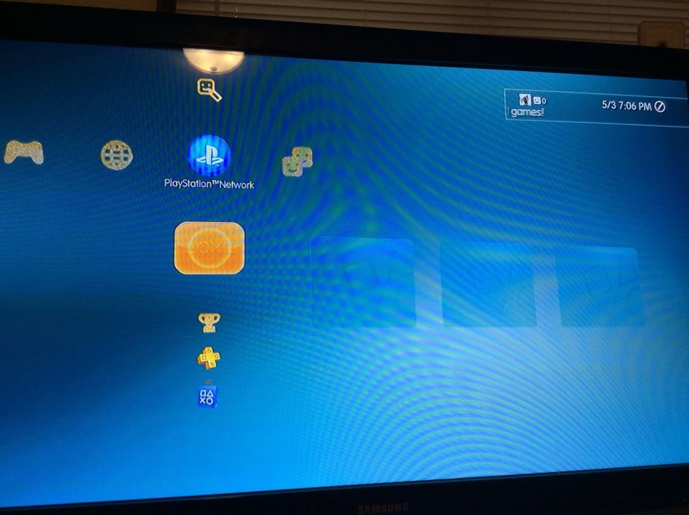 Once it's done loading, go over to the play station network.