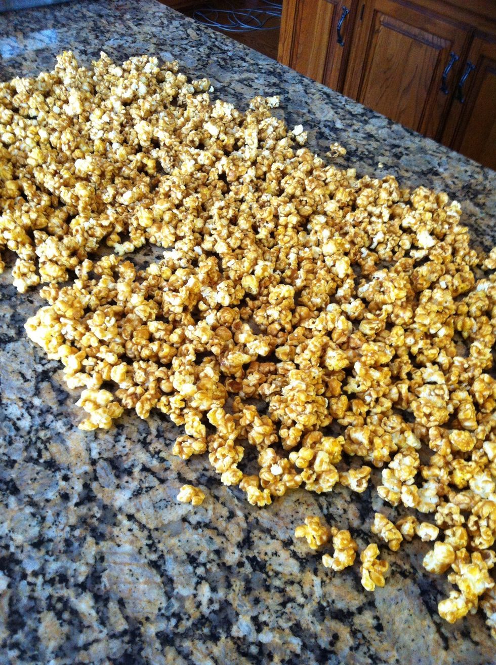 Once it's finished, dump out on the counter. It's ready to eat just like this! But I had a little white chocolate swirl