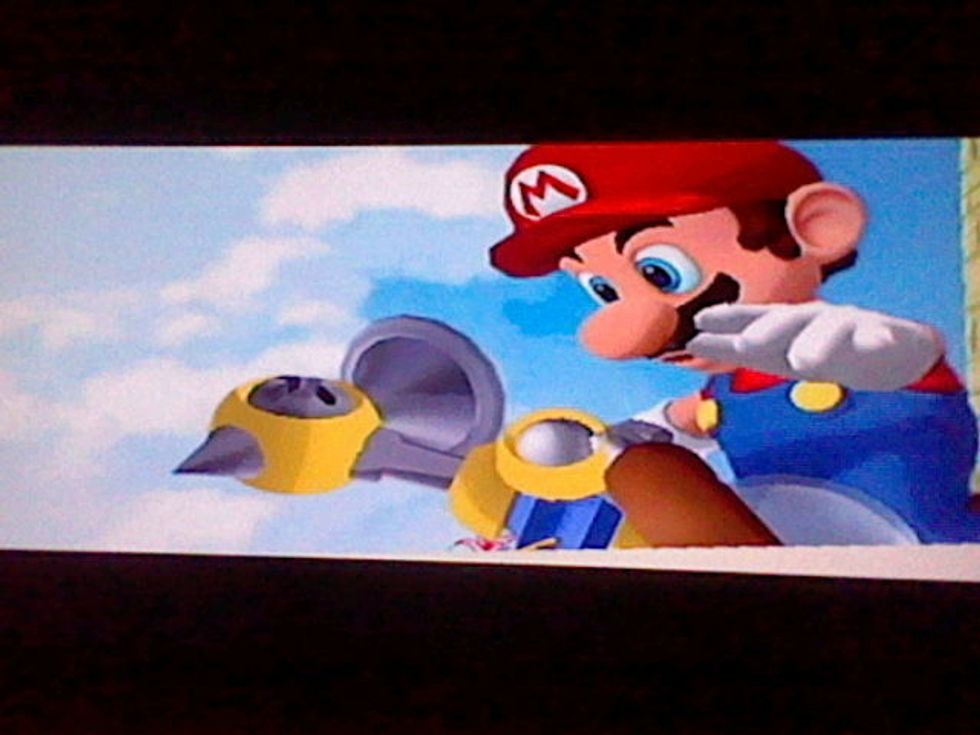 Once Mario falls from the sky, his pump dies :(