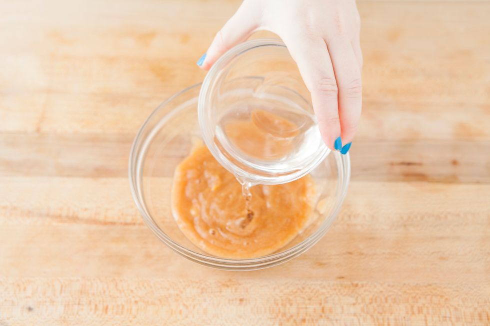 Once mixture has sat for 30 minutes, remove ginger pieces and pour the syrup into the pear puree. Mix and then refrigerate until cold.