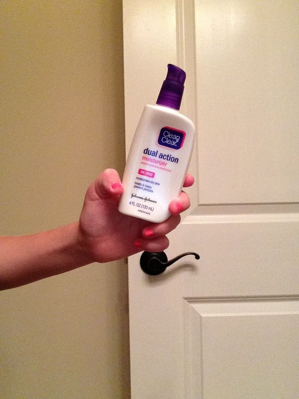 Once my toner has dried, I apply a pea sized amount of my moisturizer.