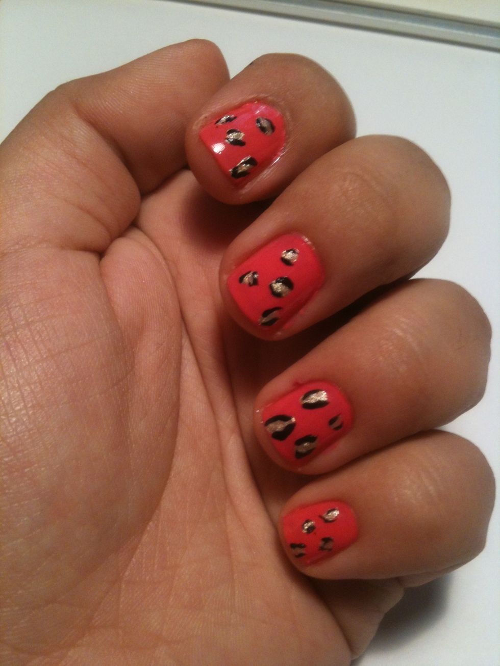 Once nails have dried add a clear top coat & tad ah! You have yourself pretty pink chettah nails :)