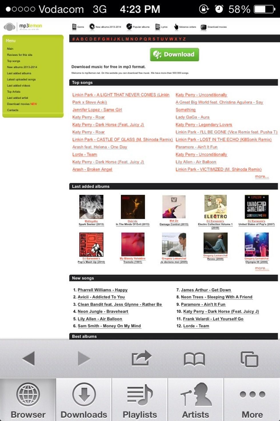 Once on "mp3lemon" search for the song or album you want.