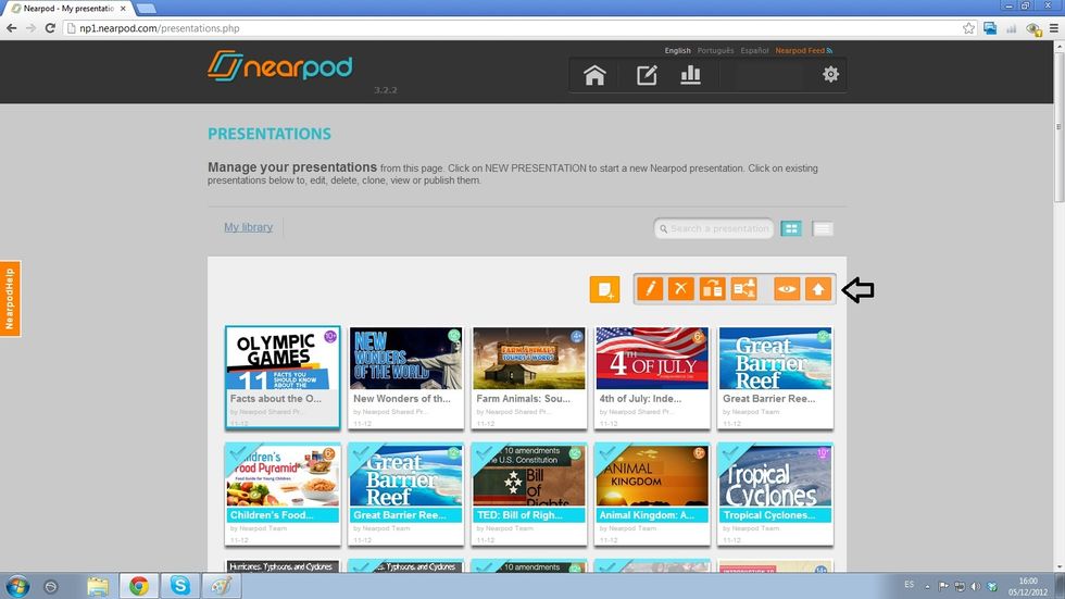 Once on your library, select the NPP you want to share and check that it's published. If not, tap on the Publish button and wait till the blue checkmark appears.