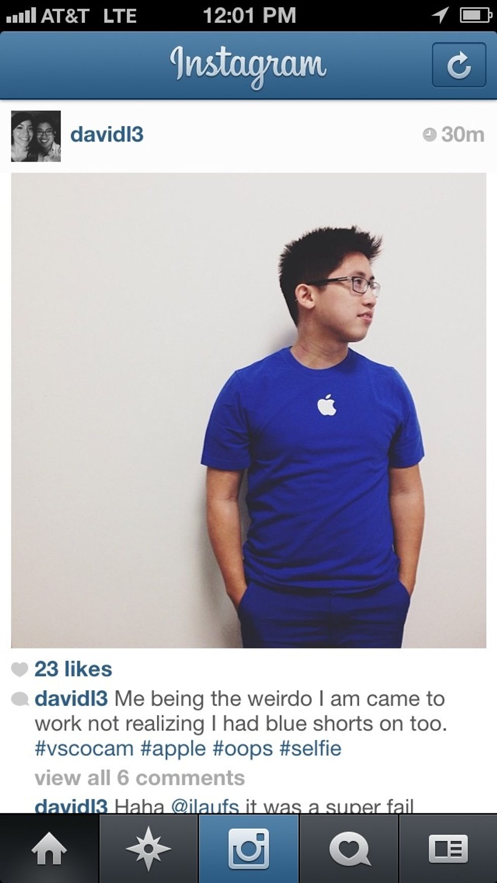 Once open, click on the "Profile" icon in the bottom right corner.