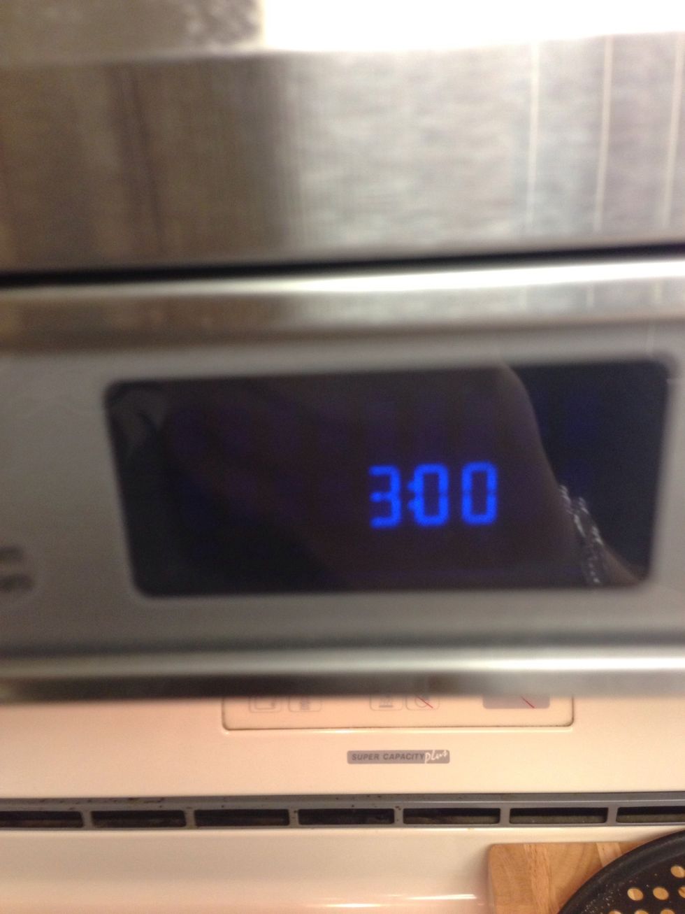 Once out of the oven let cook for 3 minutes.