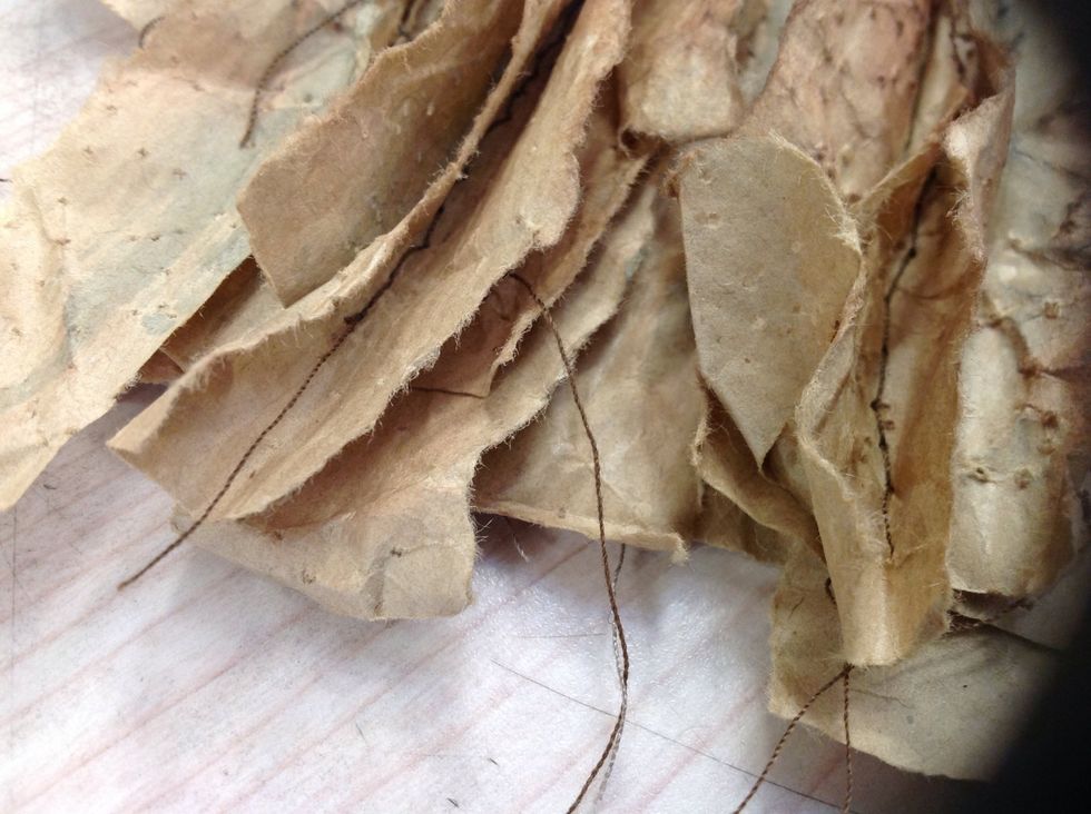 Once sewn cut the layers between the stitches and tear the edges