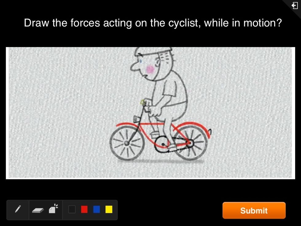 Once shared, the content will appear on the students' screens. If it is an interactive feature, they can participate in the activity and submit their responses.