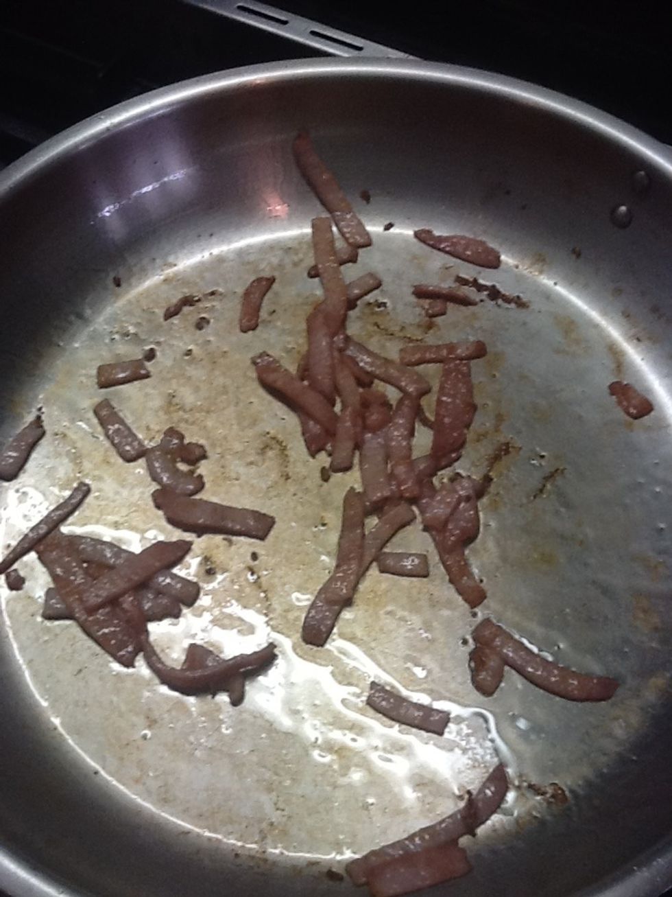 Once sizzling drain the fat.
