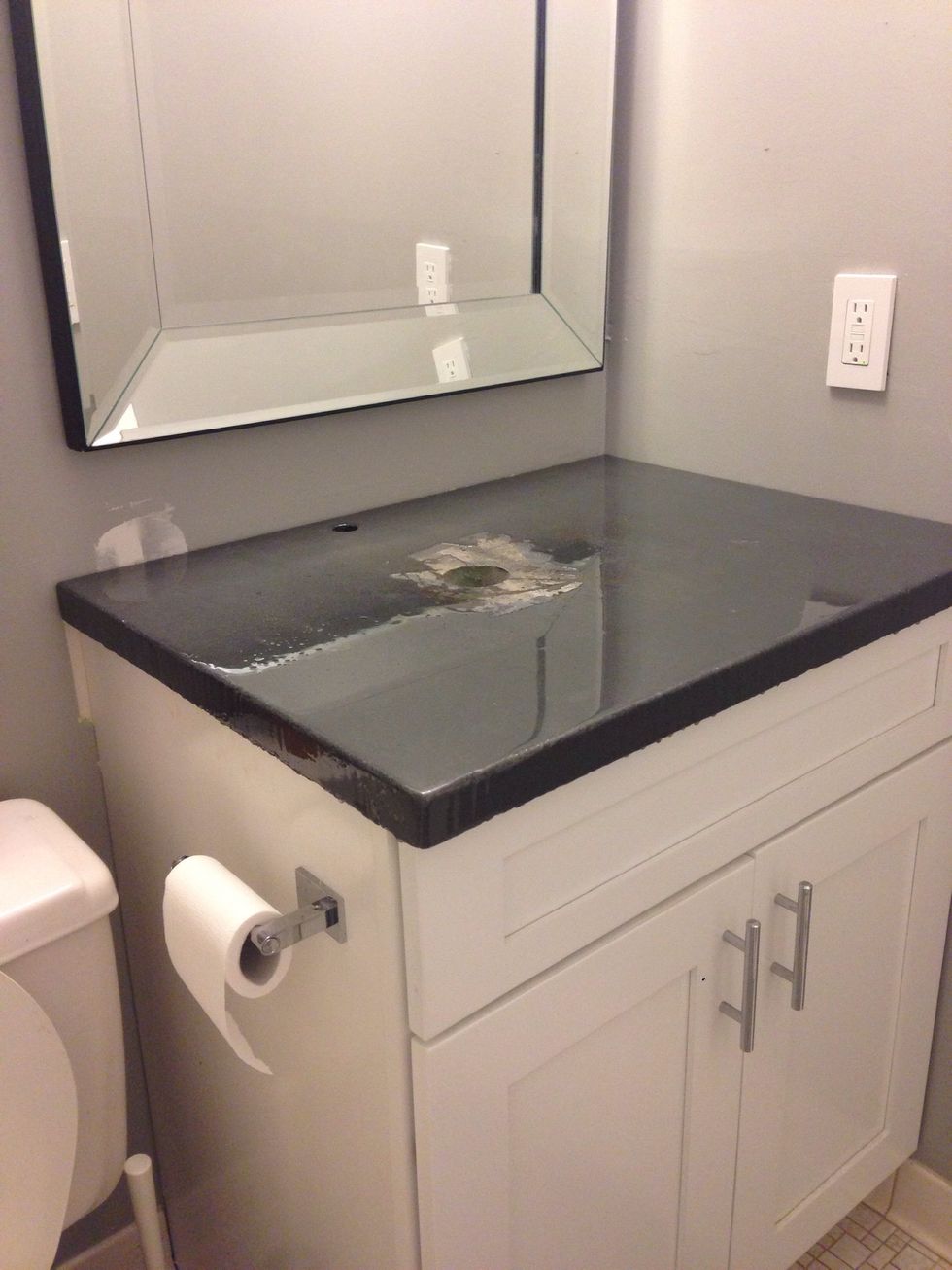 Once that has dried for several days you can pour the high gloss poxy coating on top and let set.