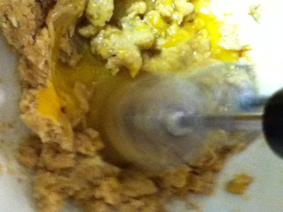 Once that is creamed together, beat in your eggs and vanilla.