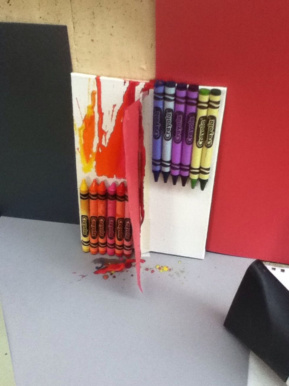 Once that's done, flip it over to the green blue purple side and start melting!!