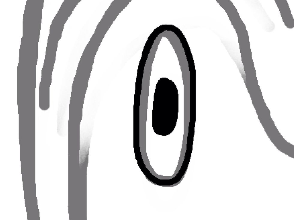 Once that's down the blue layer gets deleted and a new ink layer is added. I zoom in to gets all of the little details and tighten up my illustration.