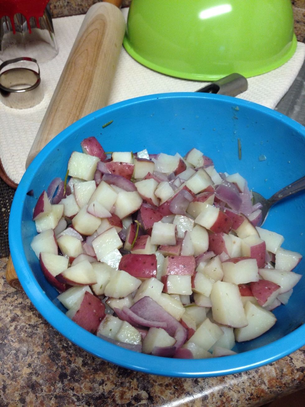 Once the 7 mins are finished, the potatoes should be nice and tender, but not soggy.