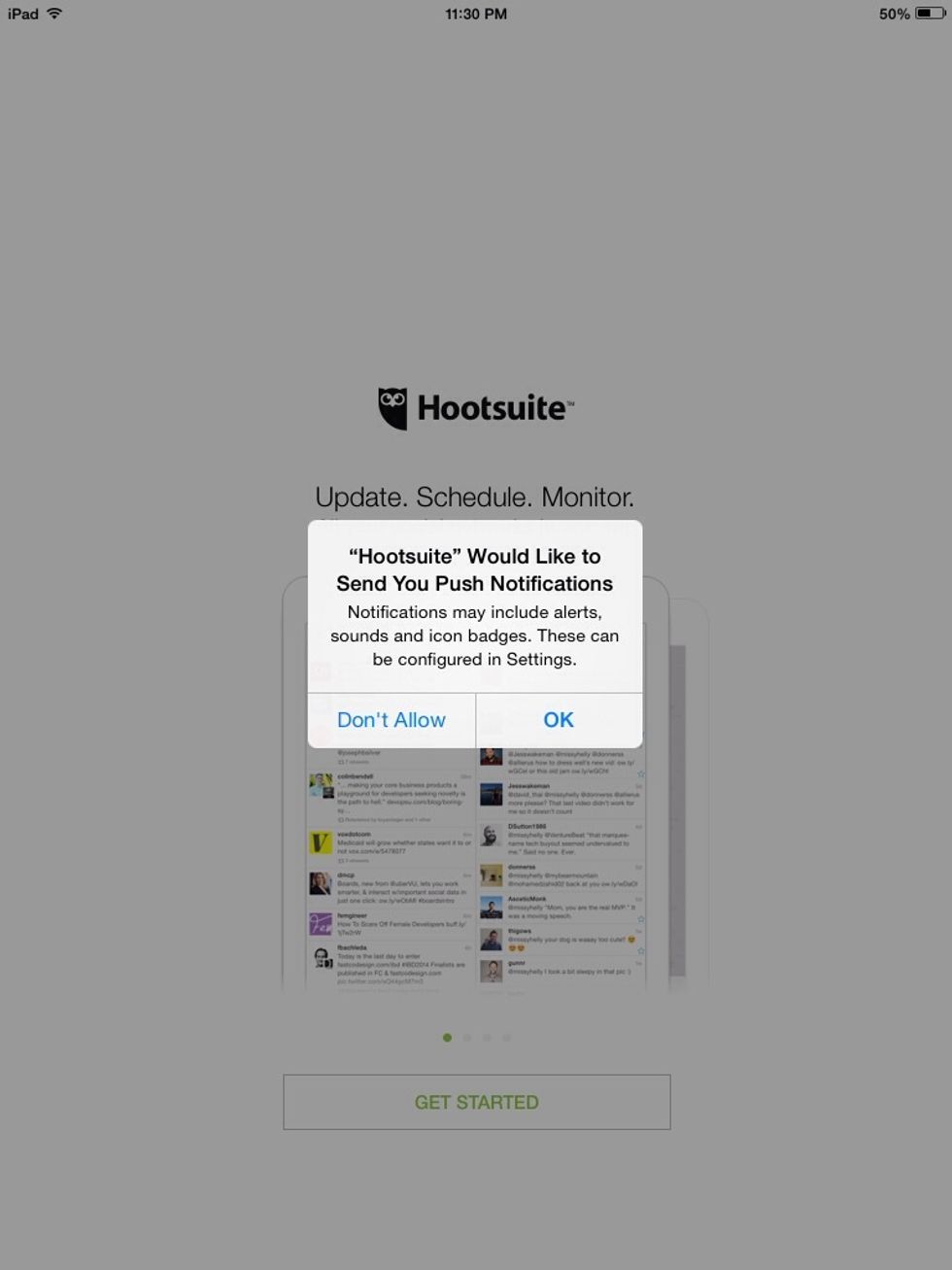 Once the app is installed, you will be given the option to have push notifications allowed or disallowed. Allow if you want to be updated on each notification or don't allow to block notifications.