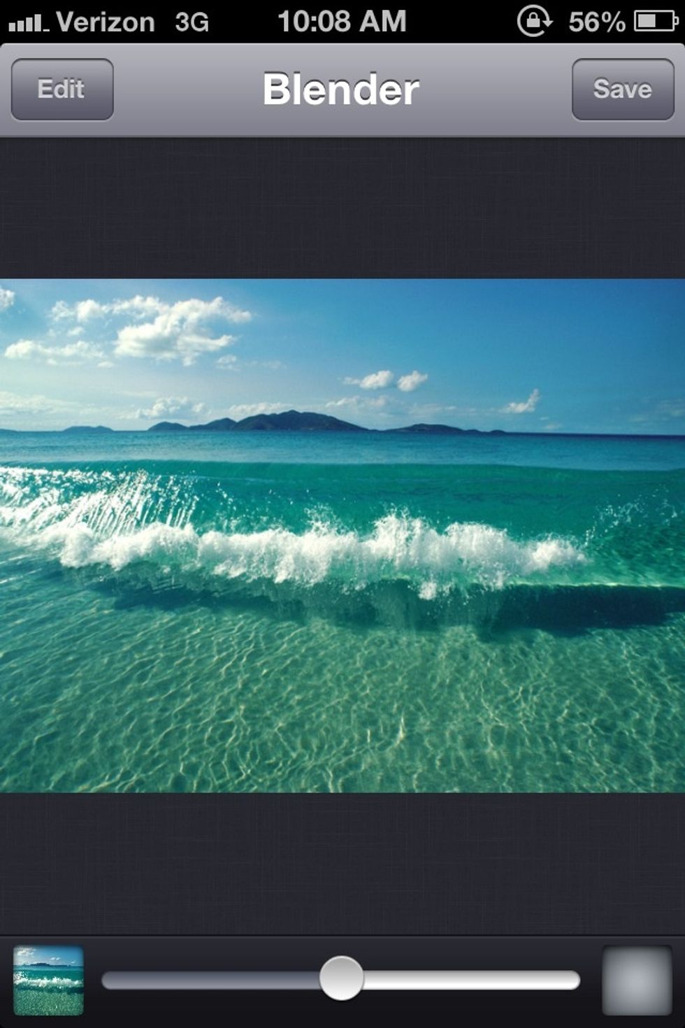 once the app is open, click the bottom left square and choose the picture of your choice.