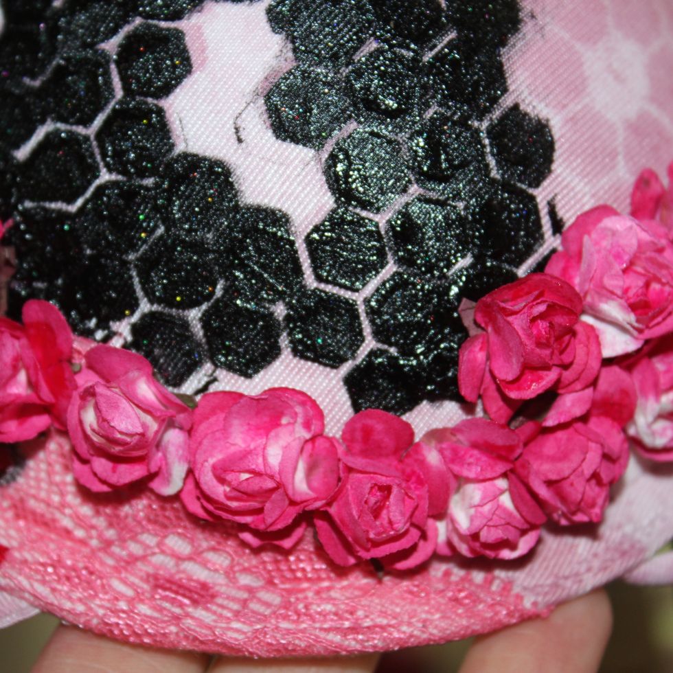 Once the bra and the flowers where dry I went ahead and glued the flowers to the bra.