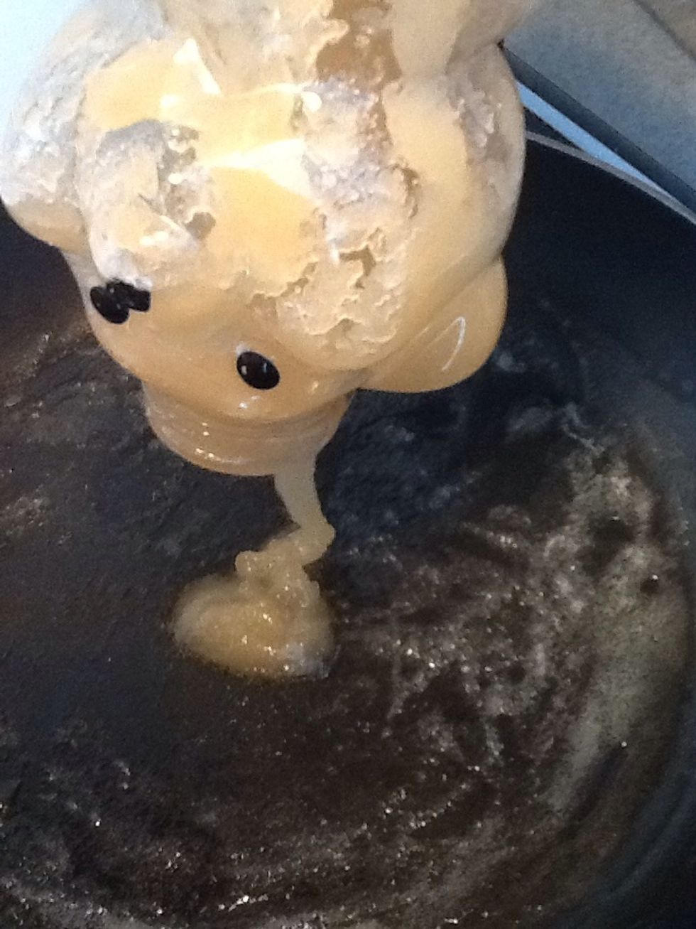 Once the butter is melted, combine with the honey