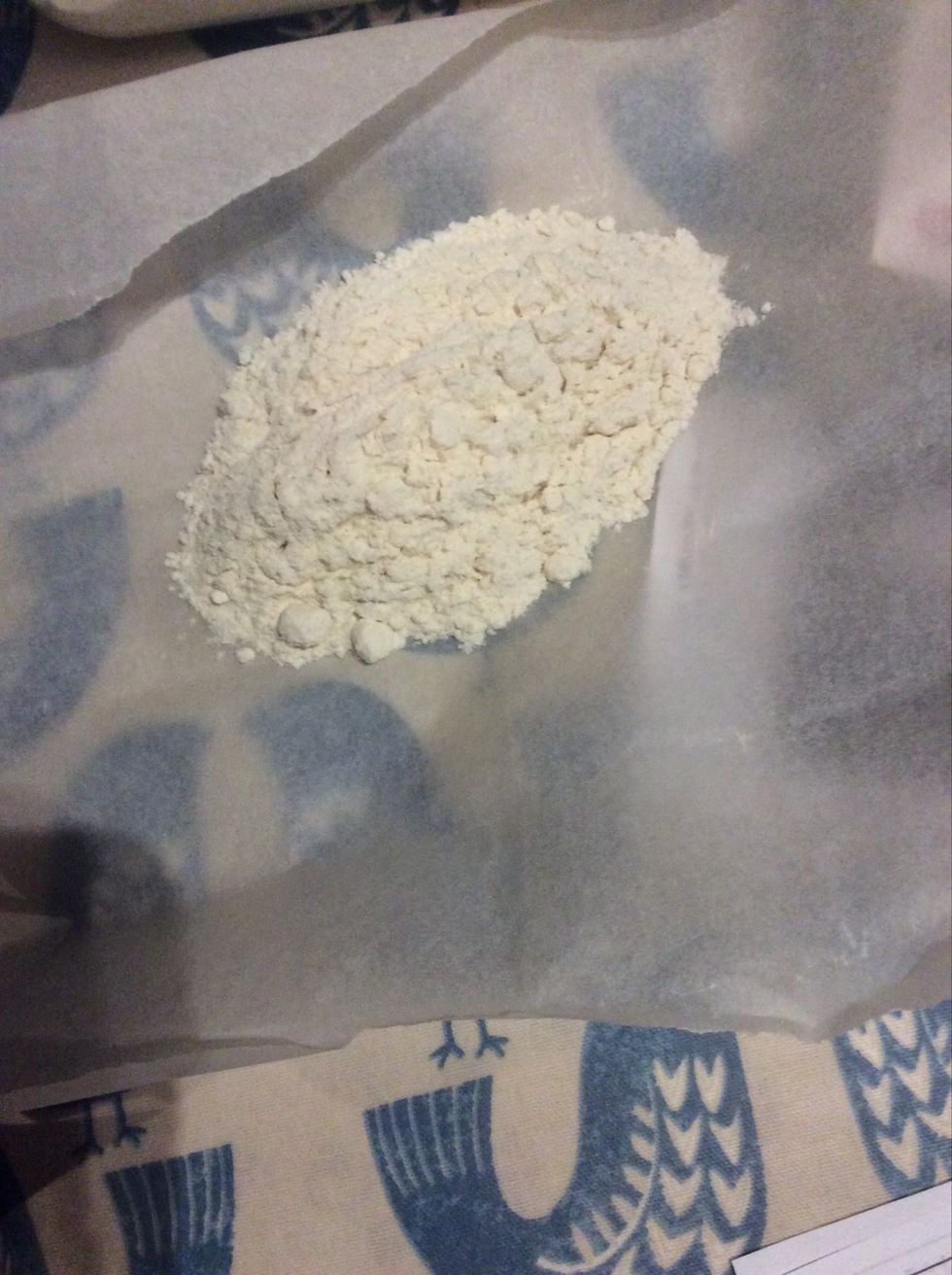 Once the butter is melted remove from heat and put flour and salt in the pan