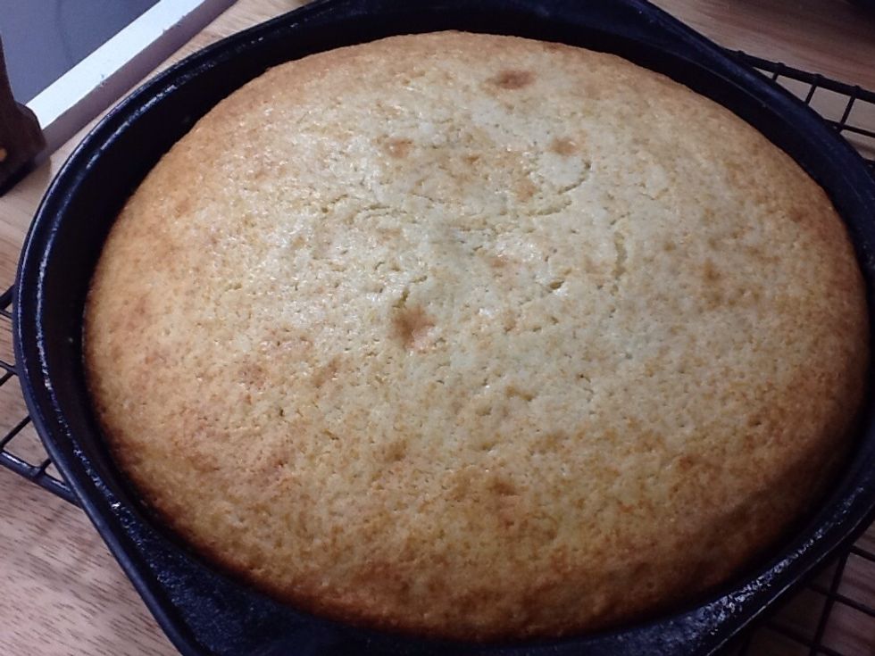 Once the cake is done, place on wire rack and allow to cool for 10 minutes then remove from pan allow to cool completely. Frost how desired.