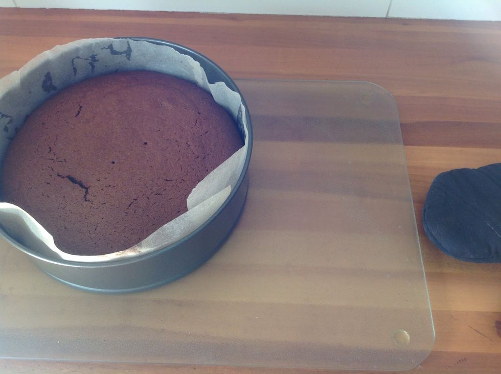 Once the cakes out let it sit for about 10 minutes