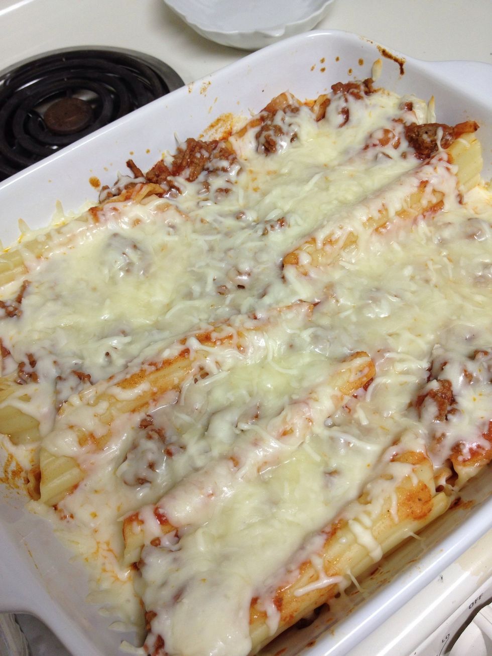 Once the cheese is melted remove from the oven.