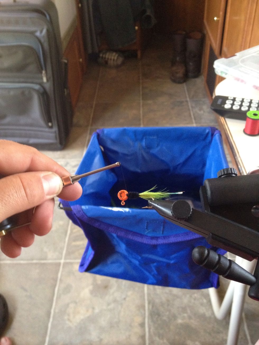 Once the chenille is cut keep wrapping thread around it till you can't see the cut end of the chenille anymore and it looks nice.